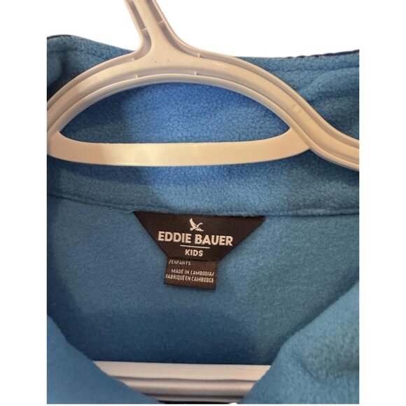 Eddie Bauer kids' two-tone blue zip-up fleece jacket size XL NWT - Picture 7 of 8